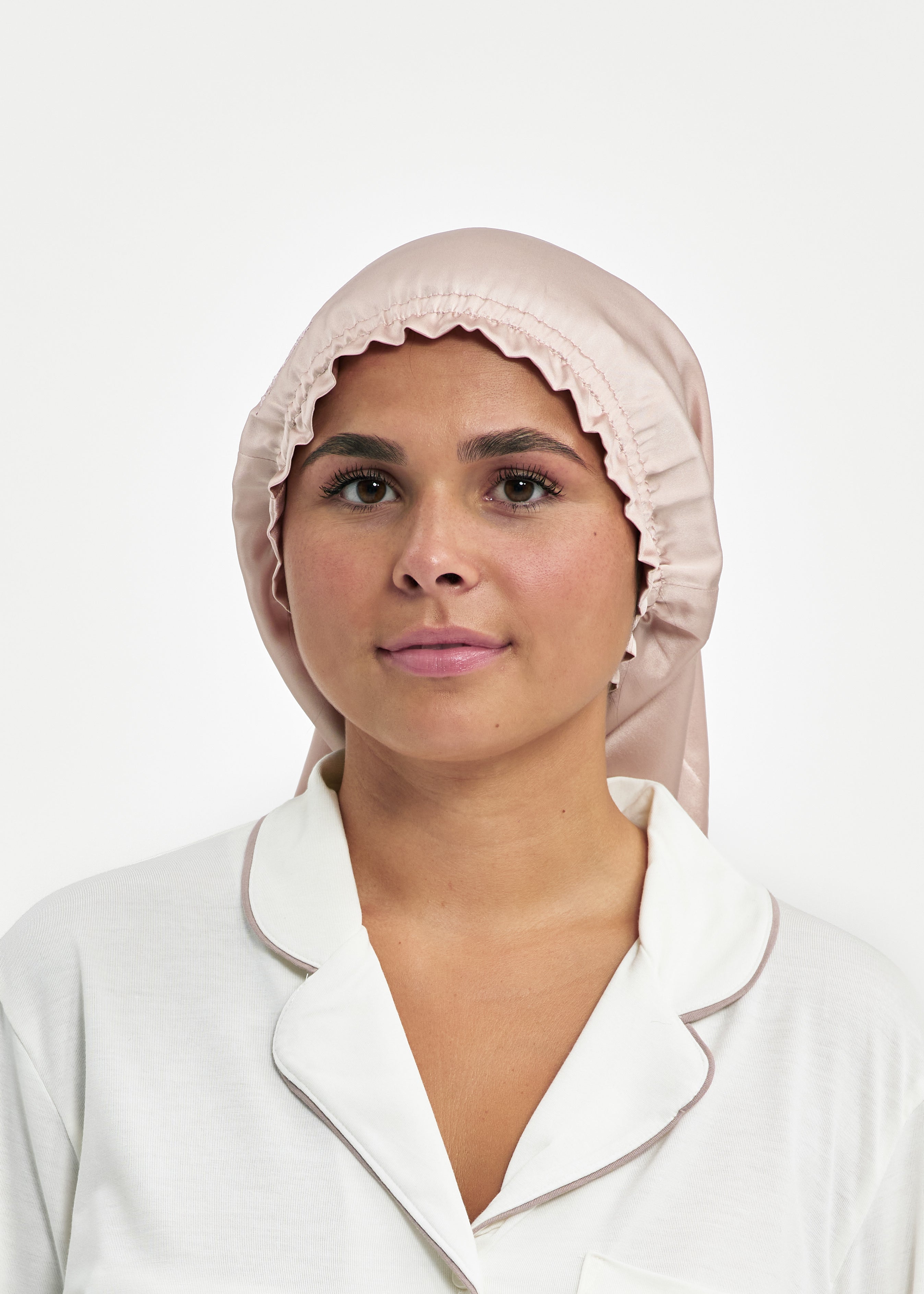 Bonnet de nuit long en soie