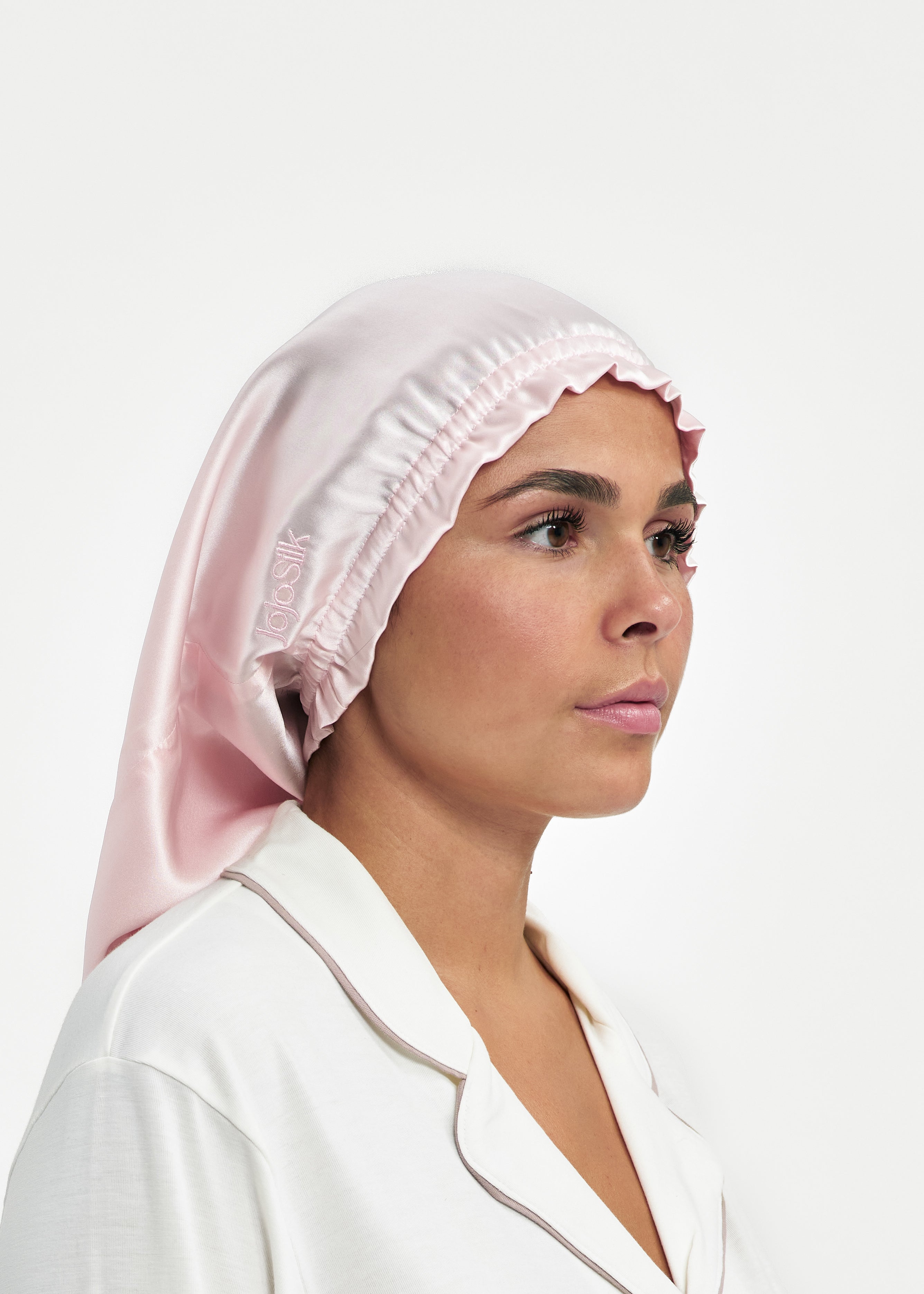 Bonnet de nuit long en soie