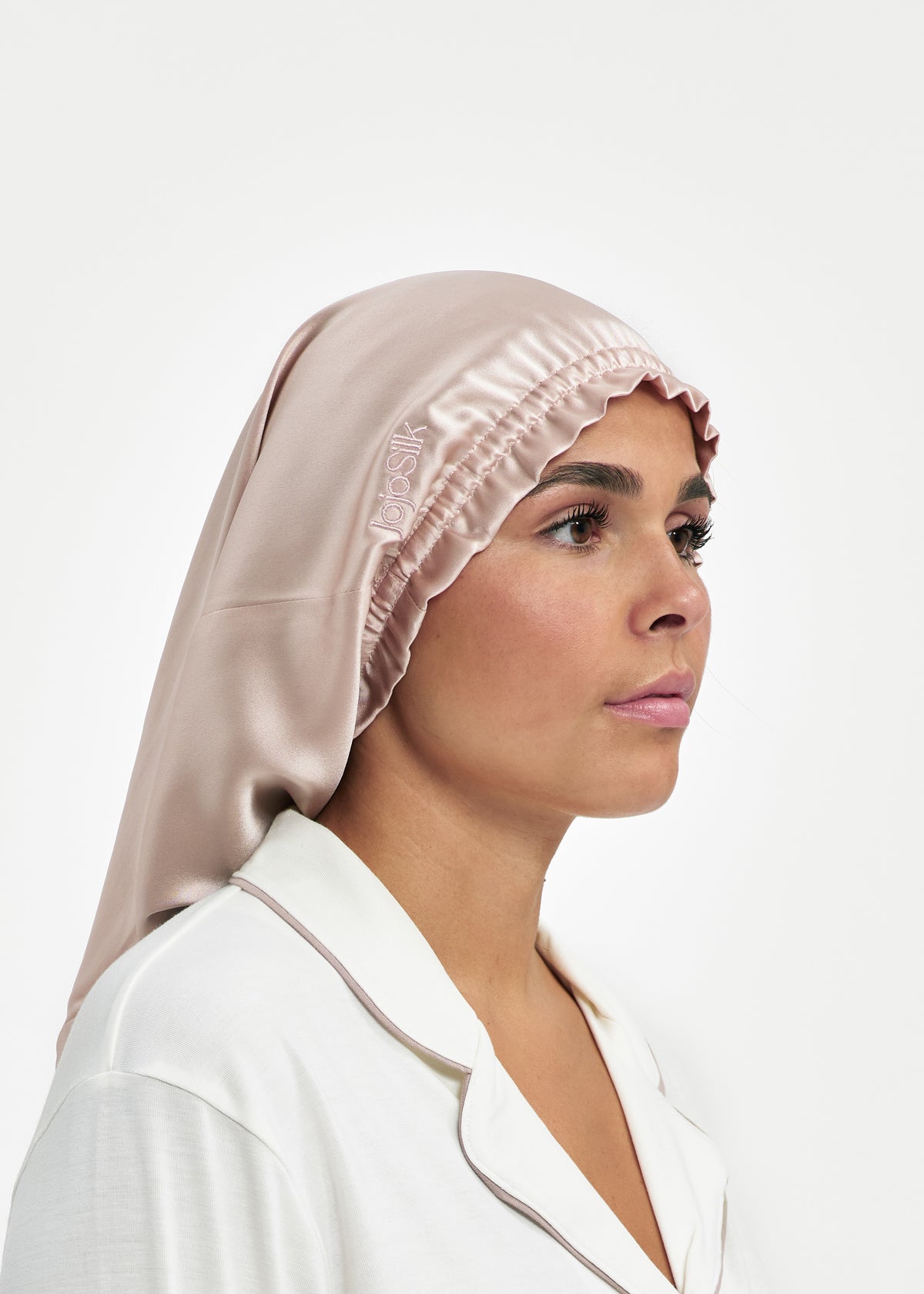 Bonnet de nuit long en soie