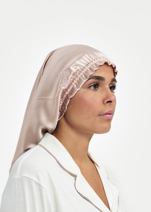 Bonnet de nuit long en soie